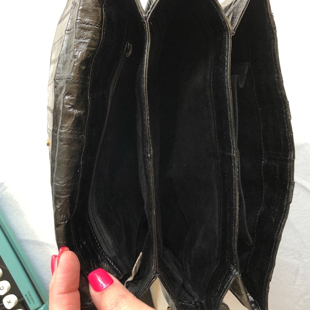 Vintage Black Eel Skin Shoulder Bag - Picture 7 of 8